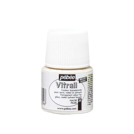 Farba witrażowa do szkła Pebeo Vitrail 45ml, Perłowa/39 Pearl transparentna